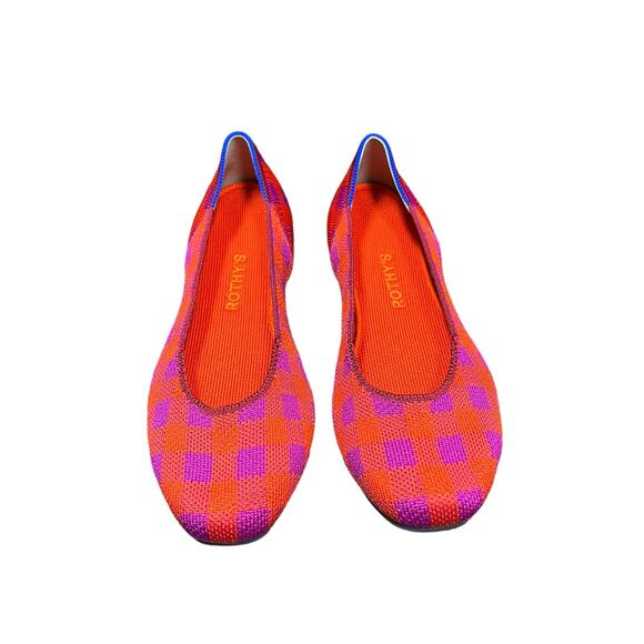 Rothy's Pomegranate Gingham Square‎ Flats Women’s Size 8.5 - Picture 4 of 9